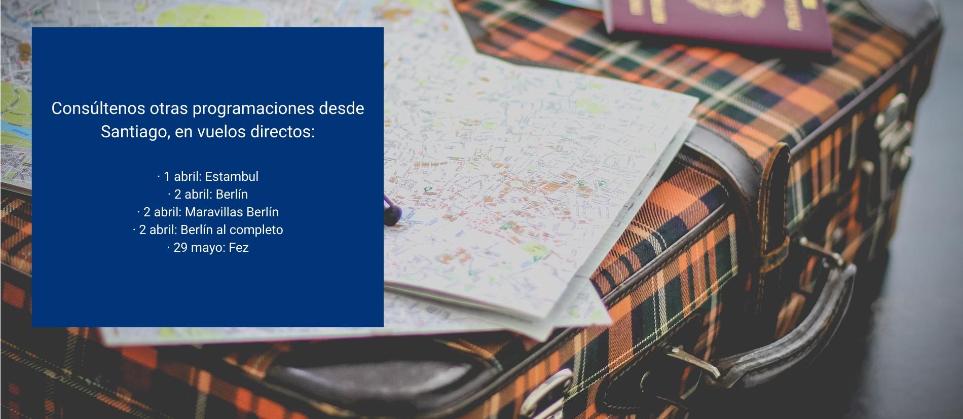 Slider vuelos desde Santiago